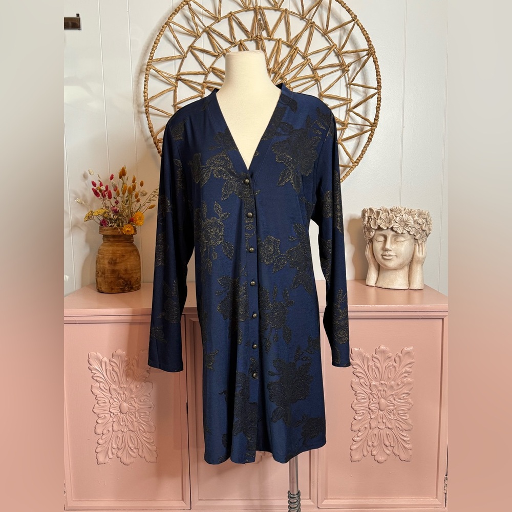 Susan Graver 1X Midnight Blue‎ Textured top/Dress